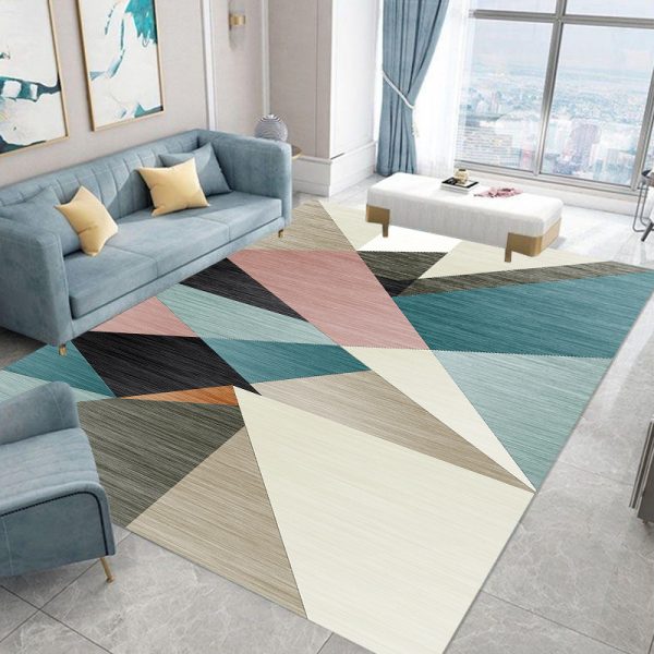 European-style geometric three-dimensional splicing non-slip thickened living room carpet