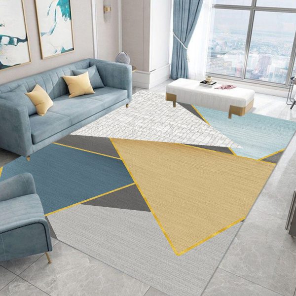 European-style geometric three-dimensional splicing non-slip thickened living room carpet
