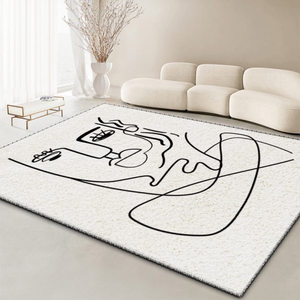 Wabi-sabi style imitation cashmere skin-friendly comfortable living room carpet