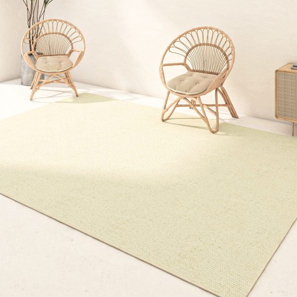 Japanese plain loop pile linen living room rug