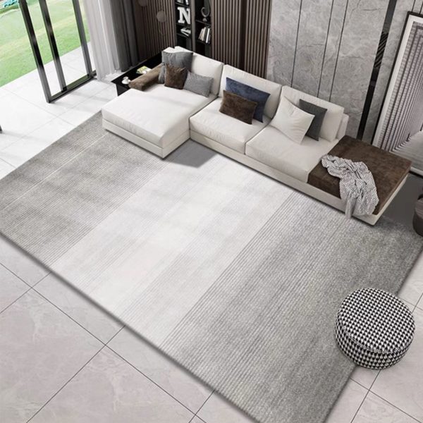 Luxury line geometric short plush stain resistant living room rug