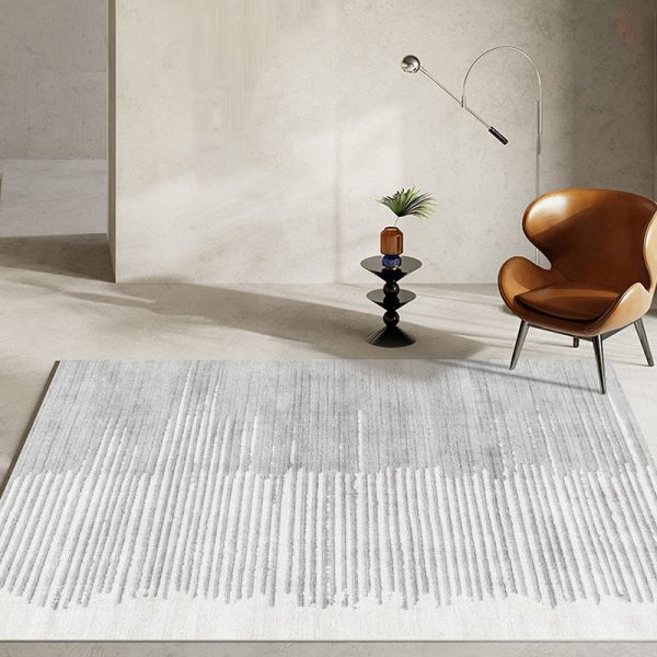 Luxury line geometric short plush stain resistant living room rug