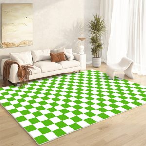 Ins wind color checkerboard soft living room rug