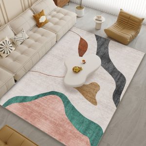 Modern minimalist abstract art large area living room rug