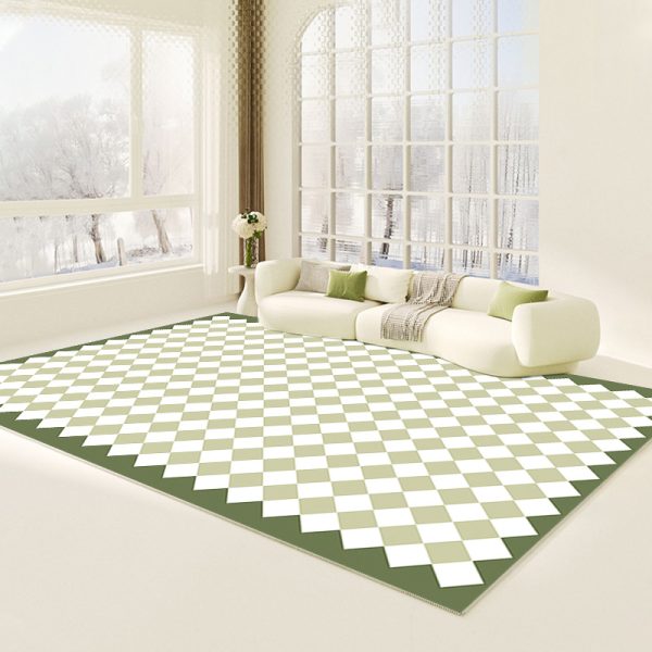 Color artistic conception simple green living room carpet