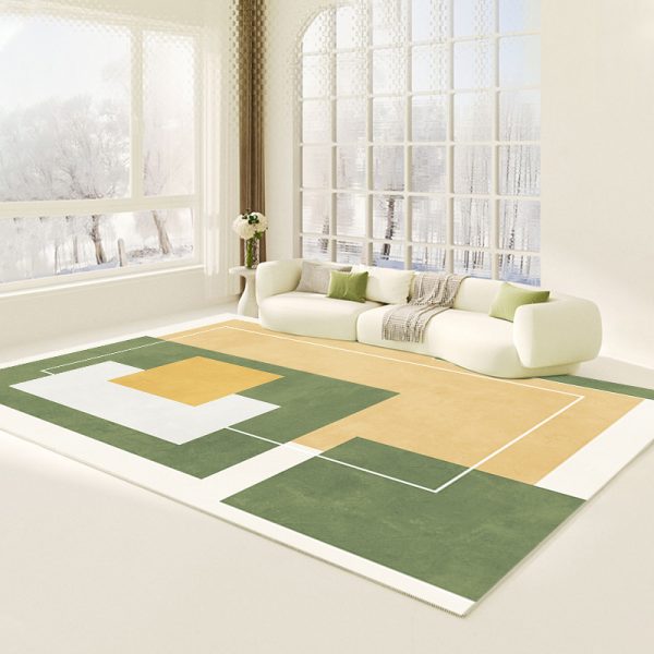 Color artistic conception simple green living room carpet