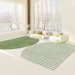 Color artistic conception simple green living room carpet