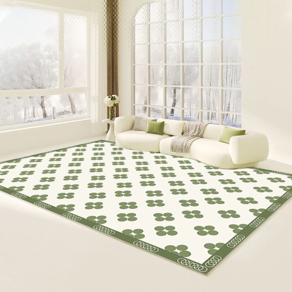 Color artistic conception simple green living room carpet