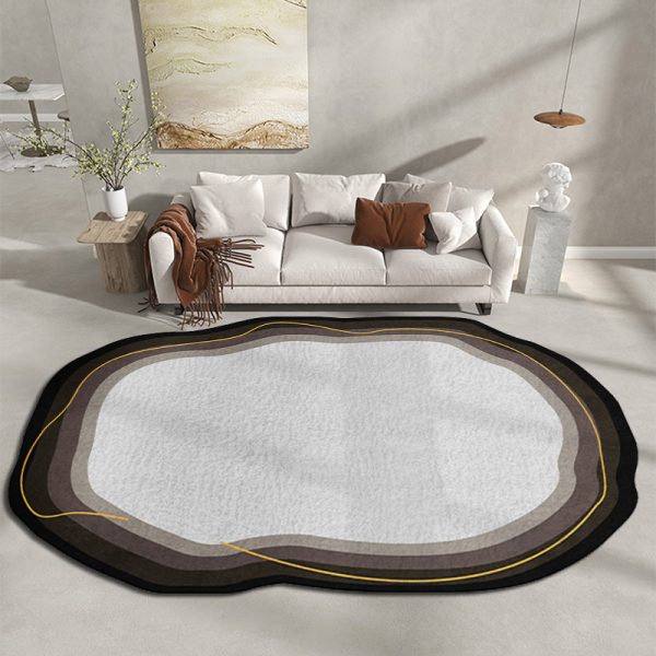 Black and White Geometric Simple Living Room Rug