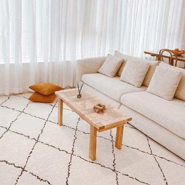 Nordic simple modern Moroccan thick imitation cashmere living room rug