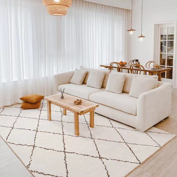 Nordic simple modern Moroccan thick imitation cashmere living room rug