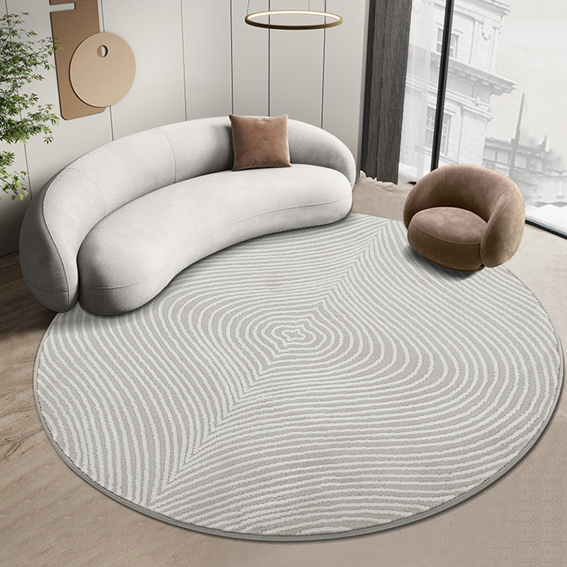 Round Nordic three-dimensional concave-convex line living room rug