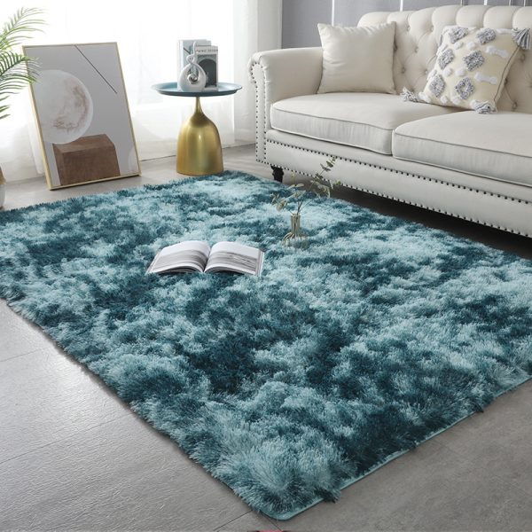 Long Hair Tie Dye Water Absorbent Versatile Living Room Rug