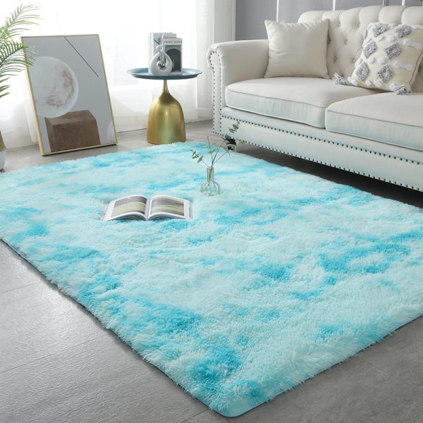 Long Hair Tie Dye Water Absorbent Versatile Living Room Rug