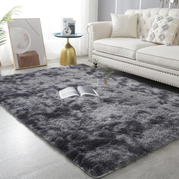 Long Hair Tie Dye Water Absorbent Versatile Living Room Rug