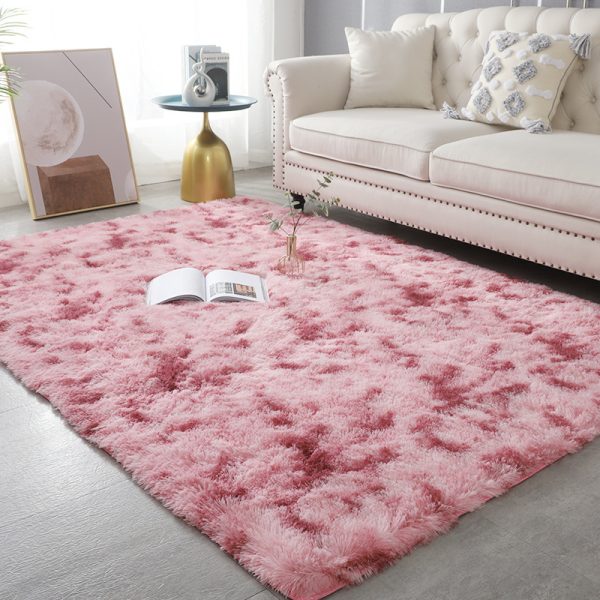 Long Hair Tie Dye Water Absorbent Versatile Living Room Rug