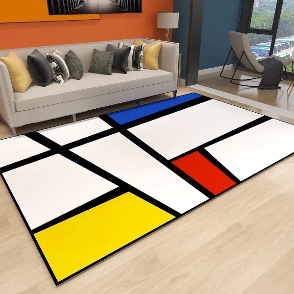 Fun LEGO color matching living room rug