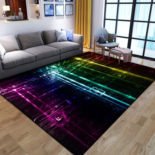 3D visual light stain-resistant non-slip living room carpet