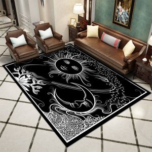 3D Visual Sun God Tree of Life Divination Living Room Rug
