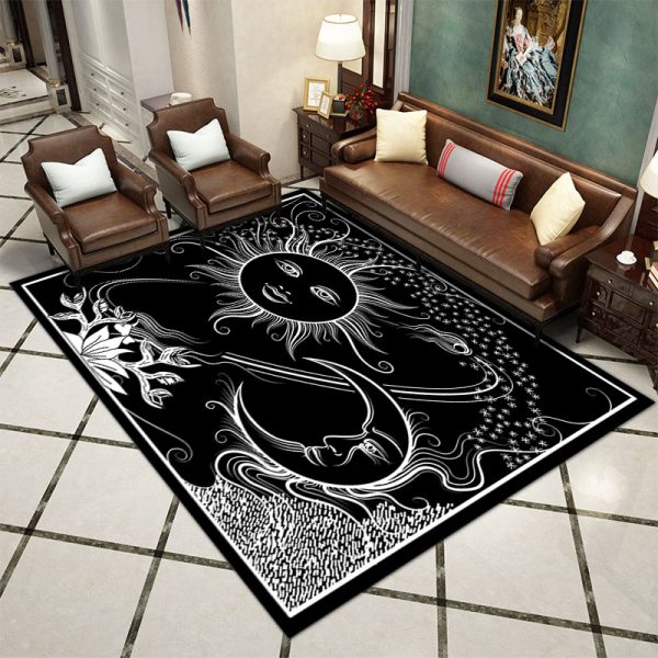 3D Visual Sun God Tree of Life Divination Living Room Rug