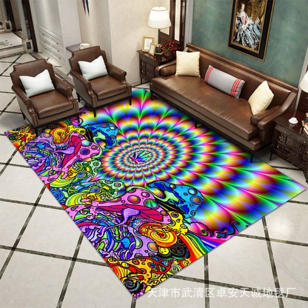3D Visual Sun God Tree of Life Divination Living Room Rug