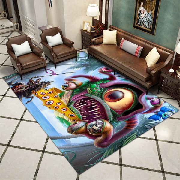 3D Visual Sun God Tree of Life Divination Living Room Rug