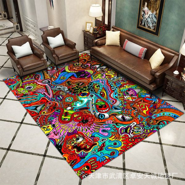 3D Visual Sun God Tree of Life Divination Living Room Rug