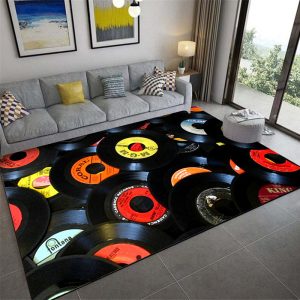Retro Fashion Personality Music Vinyl Record Living Room Rug