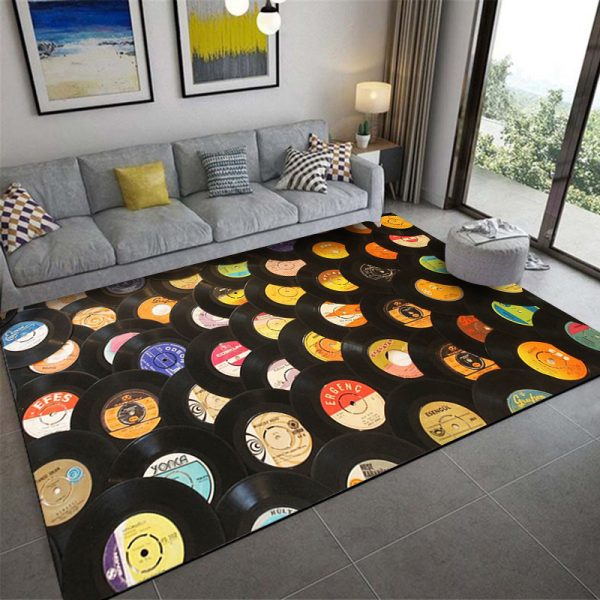 Retro Fashion Personality Music Vinyl Record Living Room Rug