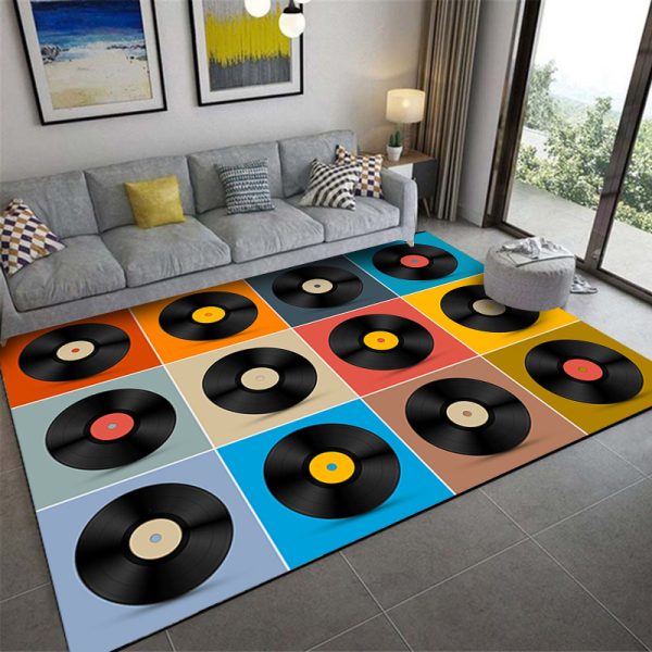 Retro Fashion Personality Music Vinyl Record Living Room Rug
