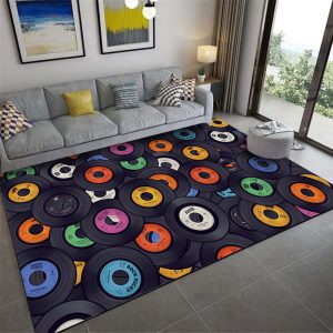 Retro Fashion Personality Music Vinyl Record Living Room Rug