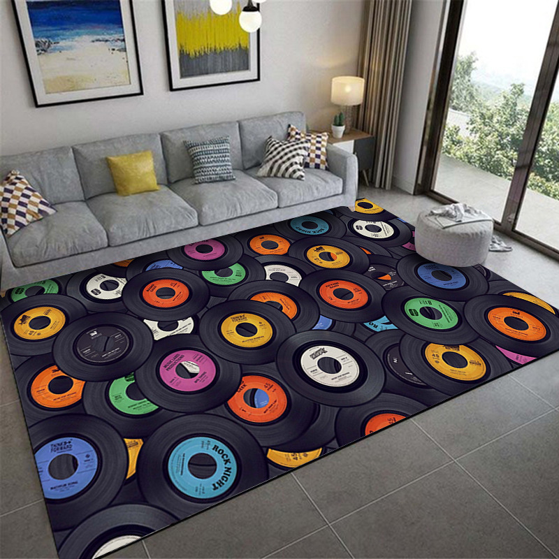 Retro Fashion Personality Music Vinyl Record Living Room Rug