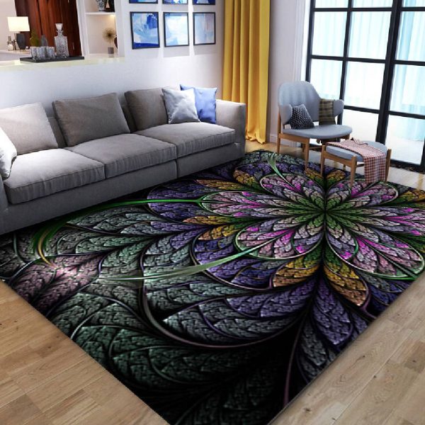 Glasses-free 3D visual flower living room carpet