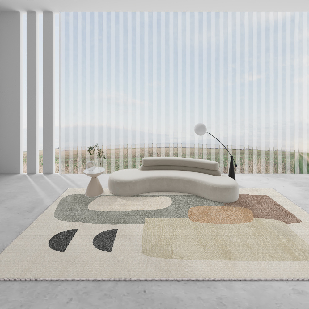 Nordic simple gray easy-care skin-friendly living room rug