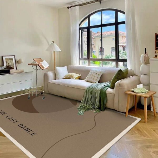 Nordic Green Fresh Faux Leather Suede Dirt Resistant Living Room Rug