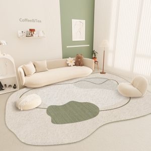 Japanese-style geometric figure ins style thick imitation cashmere living room rug
