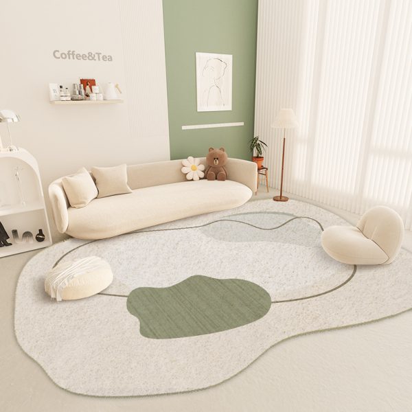 Japanese-style geometric figure ins style thick imitation cashmere living room rug
