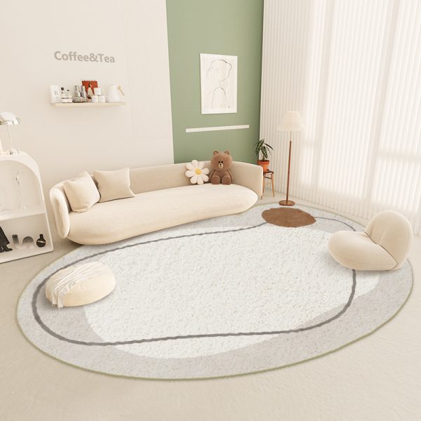 Japanese-style geometric figure ins style thick imitation cashmere living room rug