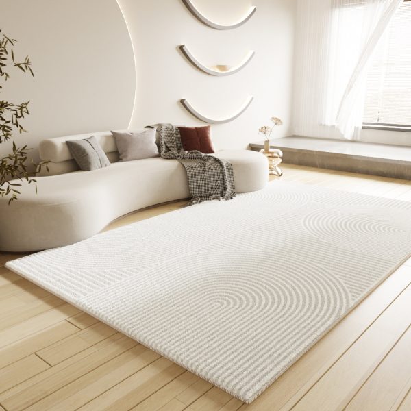 French floral black modern minimalist living room rug comfortable anti-pilling