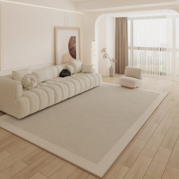 French floral black modern minimalist living room rug comfortable anti-pilling