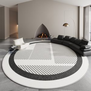 Round Modern Era Simple Loop Pile Living Room Rug