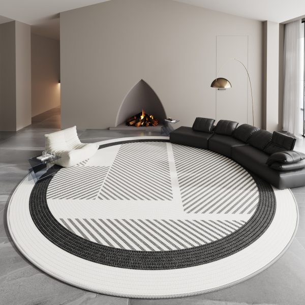 Round Modern Era Simple Loop Pile Living Room Rug