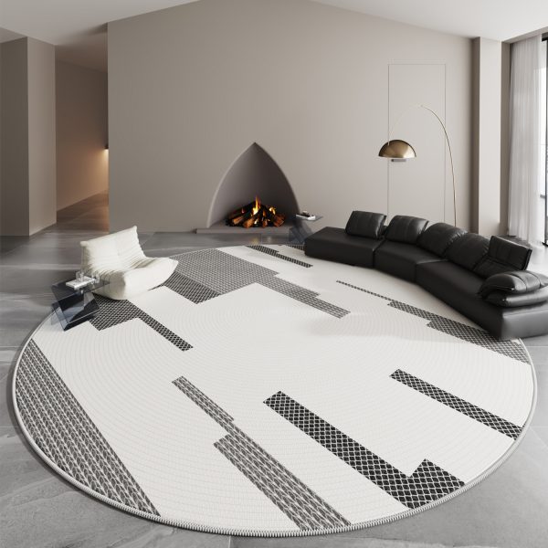 Round Modern Era Simple Loop Pile Living Room Rug
