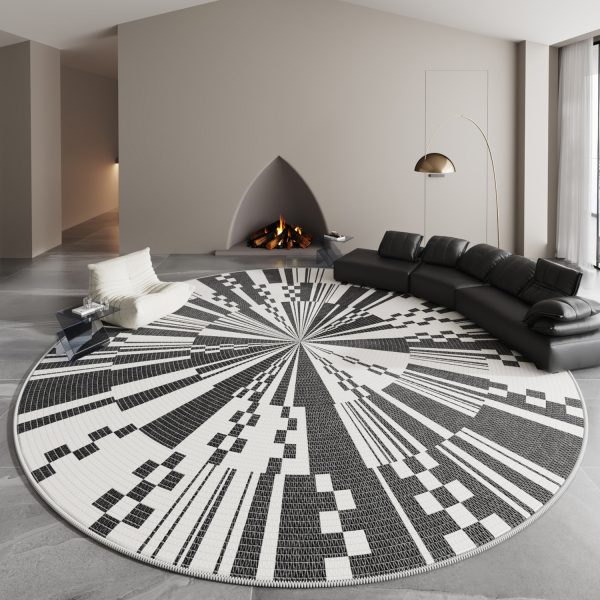 Round Modern Era Simple Loop Pile Living Room Rug