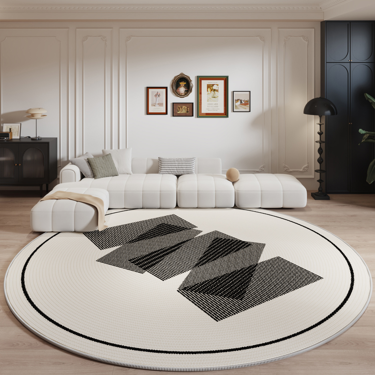 Round Modern Era Simple Loop Pile Living Room Rug