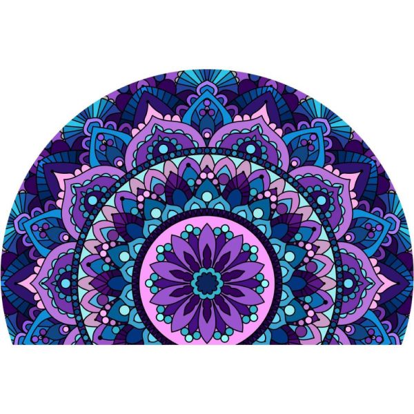 Simple Half Circle Boho Style Faux Cashmere Living Room Rug