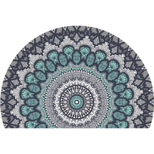 Simple Half Circle Boho Style Faux Cashmere Living Room Rug