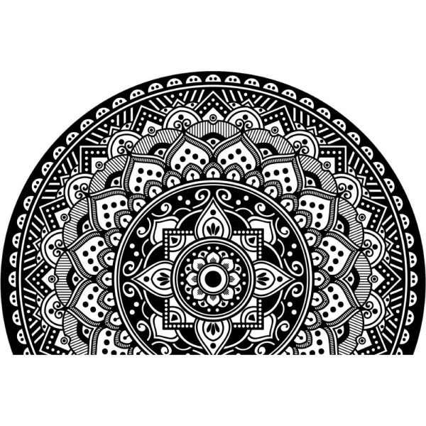 Simple Half Circle Boho Style Faux Cashmere Living Room Rug