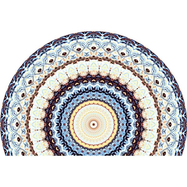 Simple Half Circle Boho Style Faux Cashmere Living Room Rug