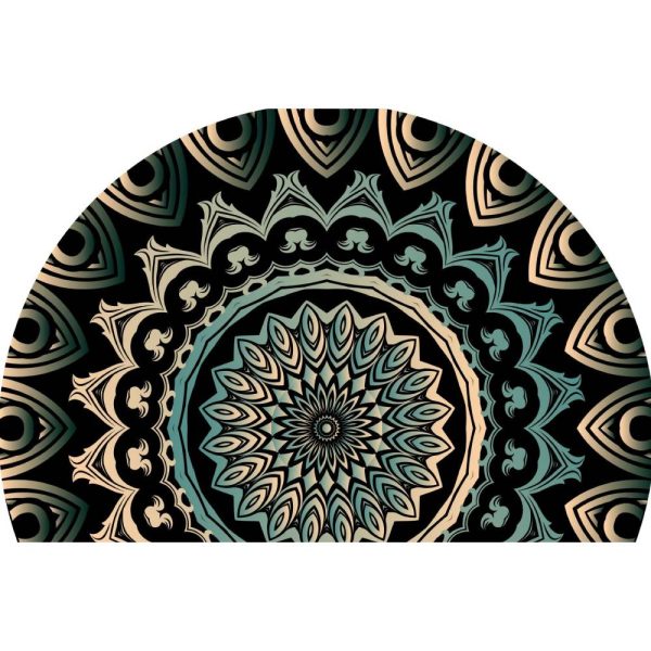 Simple Half Circle Boho Style Faux Cashmere Living Room Rug